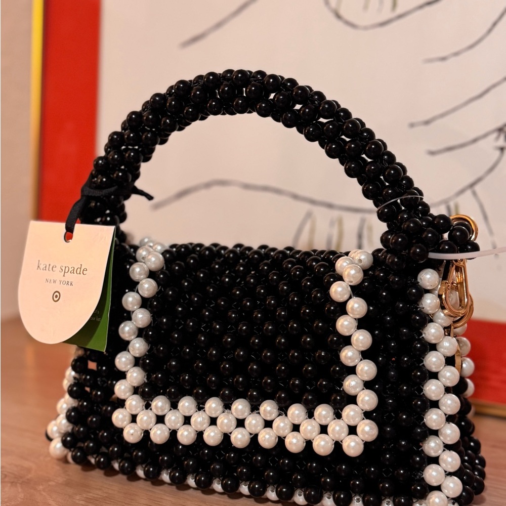 Kate Spade Black and White Beaded Handbag